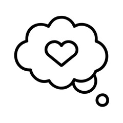 thought cloud with heart icon