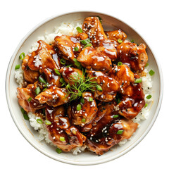 Tasty Teriyaki Chicken  Isolated On White Background