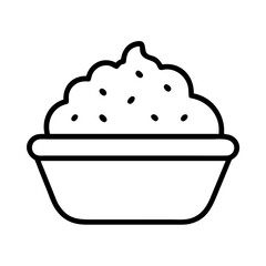 mashed potatoes icon, thanksgiving line art, thanksgiving icon - simple black line art icon of mashed potatoes, for thanksgiving celebrations. thanksgiving vector art.