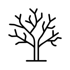 tree with bare branches icon, thanksgiving line art, thanksgiving icon - simple black line art icon of tree with bare branches, for thanksgiving celebrations. thanksgiving vector art.