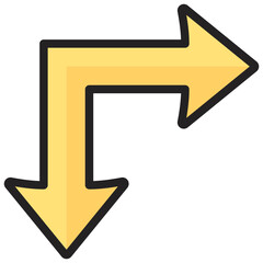 Right And Down Icon