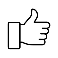 Obraz premium thumbs up icon, boss’s Day line art, boss’s icon - simple black line art icon of thumbs up, symbolizing boss’s Day celebrations. boss day vector art.