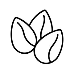 almonds icon, vegan day line art, vegan day icon - simple black line art icon of almonds, for vegan day celebrations. vegan day vector art.