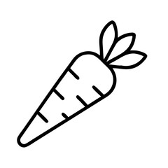 carrot icon, vegan day line art, vegan day icon - simple black line art icon of carrot, for vegan day celebrations. vegan day vector art.