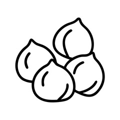 chickpeas icon, vegan day line art, vegan day icon - simple black line art icon of chickpeas, for vegan day celebrations. vegan day vector art.