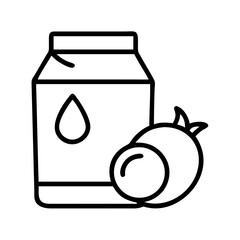 coconut milk icon, vegan day line art, vegan day icon - simple black line art icon of coconut milk, for vegan day celebrations. vegan day vector art.