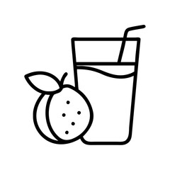 fresh juice icon, vegan day line art, vegan day icon - simple black line art icon of fresh juice, for vegan day celebrations. vegan day vector art.