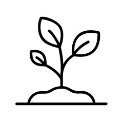 plant sprouting icon, mental health day line art, mental health day icon - simple black line art icon of plant sprouting, for mental health day celebrations. mental health day vector art.