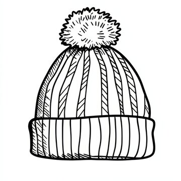 recommend clip art: Winter Beanie with Pom Pom: A hand-drawn illustration of a cozy winter beanie with a fluffy pom pom. perfect for winter fashion, holiday crafts, and cozy vibes. 