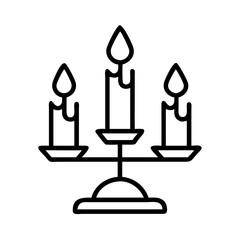 candlelight icon, bonfire night line art, bonfire night icon - simple black line art icon of candlelight, for bonfire night celebrations. bonfire night vector art.