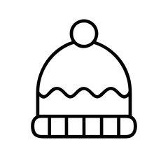 cozy beanie hat icon, bonfire night line art, bonfire night icon - simple black line art icon of cozy beanie hat, for bonfire night celebrations. bonfire night vector art.
