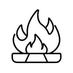 fire pit icon, bonfire night line art, bonfire night icon - simple black line art icon of fire pit, for bonfire night celebrations. bonfire night vector art.