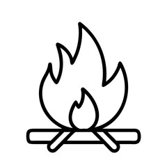 fire pit icon, bonfire night line art, bonfire night icon - simple black line art icon of fire pit, for bonfire night celebrations. bonfire night vector art.