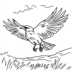 Obraz premium Majestic Raven in Flight 