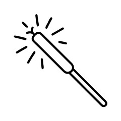 sparkler icon, bonfire night line art, bonfire night icon - simple black line art icon of sparkler, for bonfire night celebrations. bonfire night vector art.