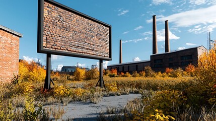 Brick Billboard Autumnal Industrial Landscape