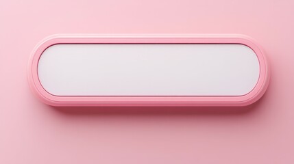 White name tag on pink background. Empty space for writing