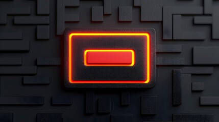 Naklejka premium Abstract Design with Neon Red Rectangle on Dark Background