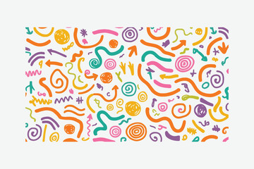 Hand sketch fun doodle sketch colorful shapes lines vector, Hand sketch fun doodle sketch colorful shapes lines vector, easily editable.