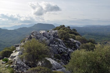 Mountain landscape in Turkey. A mountain landscape from a bird's-eye view.