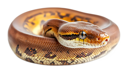 Boa reptile snake isolated on a transparent background