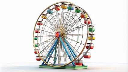 Obraz premium Ferris Wheel Design: Amusement Park Ride Illustration, Isolated Carnival Wheel Graphic
