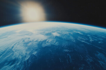 Blue Earth from Space Background