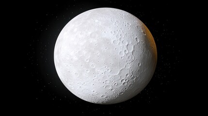 Naklejka premium A detailed depiction of a moon's surface with craters and texture.