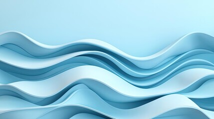 Wave abstract background concept. Abstract wavy shapes in soft blue tones create a calming and modern design effect.