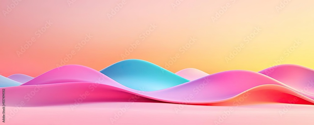 Aufkleber Wave abstract background concept. Abstract colorful waves create a serene and vibrant visual effect on a gradient background.