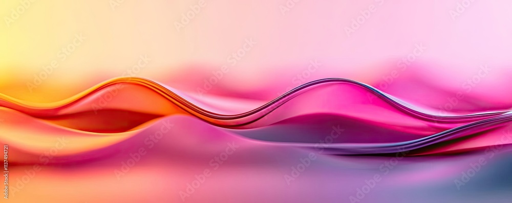 Poster Wave abstract background concept. Vibrant abstract waves in pink and orange hues creating a dynamic visual effect.