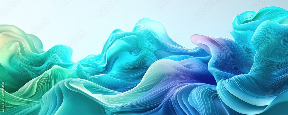 Aufkleber Wave abstract background concept. Abstract fluid shapes in vibrant colors creating a serene and dynamic background.