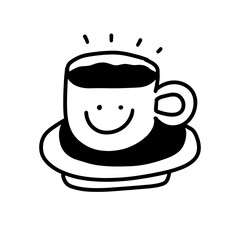 smile coffee cute drawn style.