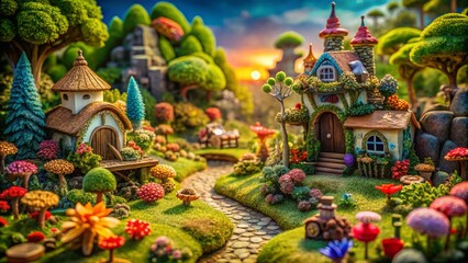 Fototapeta premium Free Printable Diorama Backgrounds: High-Resolution Papercraft Scenery for Miniature Scenes