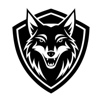 recommend clip art: Wolf head shield mascot logo vector silhouette