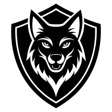 recommend clip art: Wolf head shield mascot logo vector silhouette