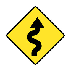 winding road sign design for templates.