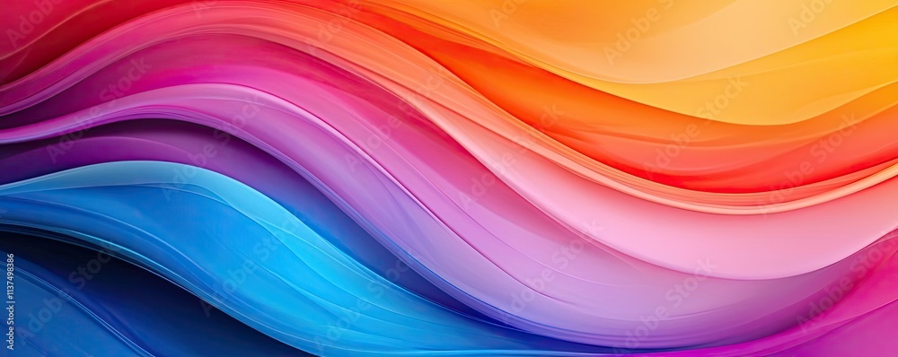 Aufkleber Wave abstract background concept. Vibrant abstract waves of color flowing in a dynamic and engaging pattern.