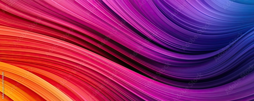 Poster Wave abstract background concept. A vibrant wave of colors blending seamlessly in a smooth gradient design.
