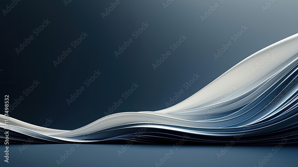 Poster wave abstract background concept. abstract waves in shades of blue create a calm and modern atmosphe