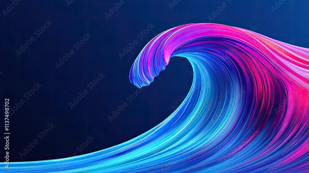 Aufkleber Wave abstract background concept. Abstract colorful wave design with vibrant hues and smooth flow against a dark backdrop.