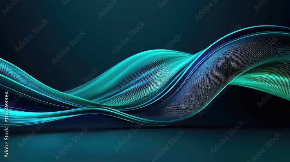 Aufkleber Wave abstract background concept. Abstract wavy lines in vibrant hues creating a dynamic visual effect.