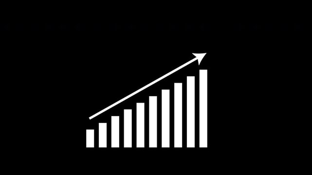Graph Going Up Rising Bar Graph, Business Growth Graph. 4K Resolution