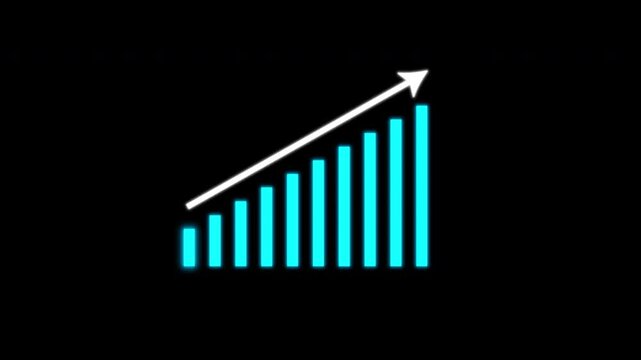 Graph Going Up Rising Bar Graph, Business Growth Graph. 4K Resolution