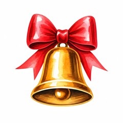 Golden Bell with Red Bow 