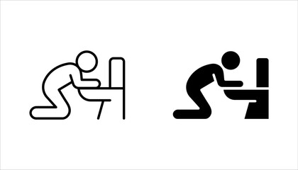Vomit icon set. Symptoms Virus Infection. vector illustration on white background