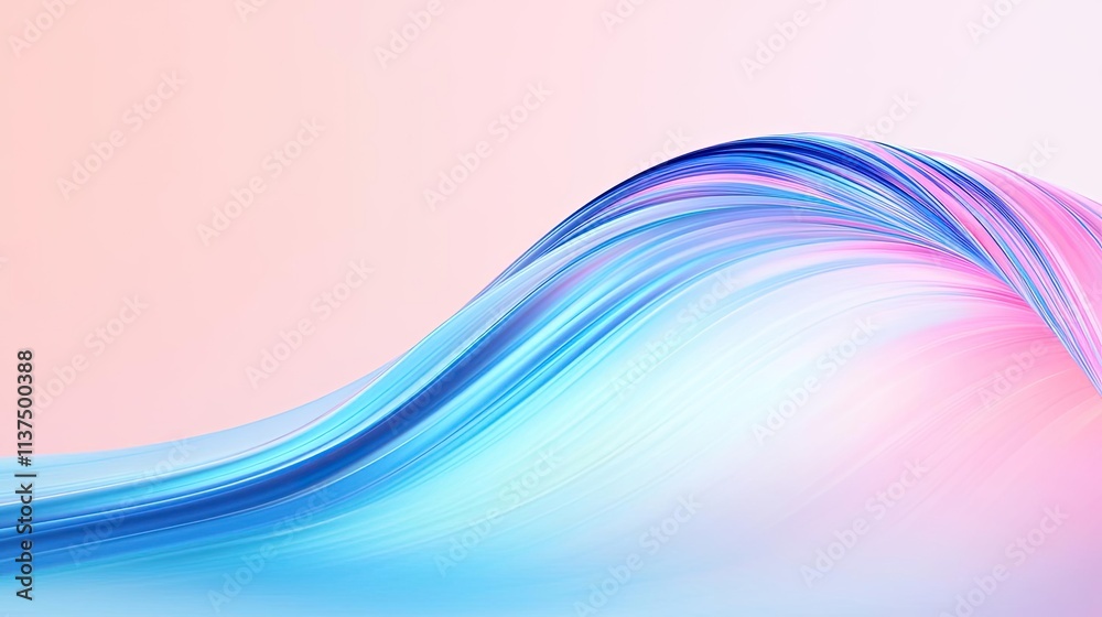 Poster Wave abstract background concept. Abstract wave design with vibrant colors blending seamlessly in a smooth flow.