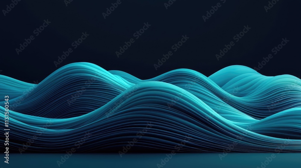 Poster wave abstract background concept. vivid, flowing lines create a stunning abstract wave design in coo