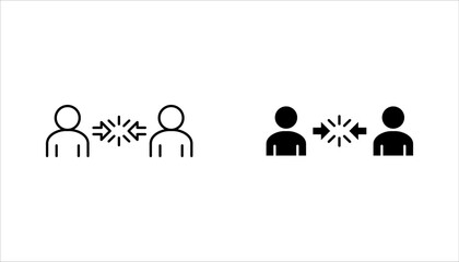 Conflict resolution icon set. Human resources management. vector illustration on white background