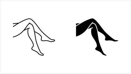Obraz premium Woman legs icon set, female body symbol, vector illustration on white background